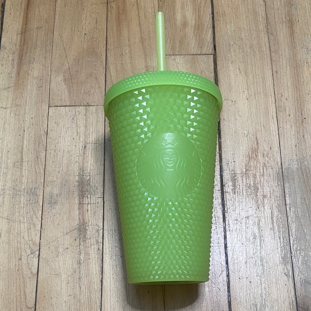 BNWOT Starbucks Lime Green Studded Tumbler with Straw 16oz 2022